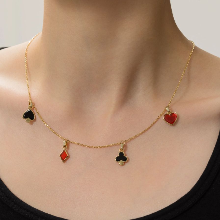 Four Suits Charm Necklace Four Suits Charm Necklace