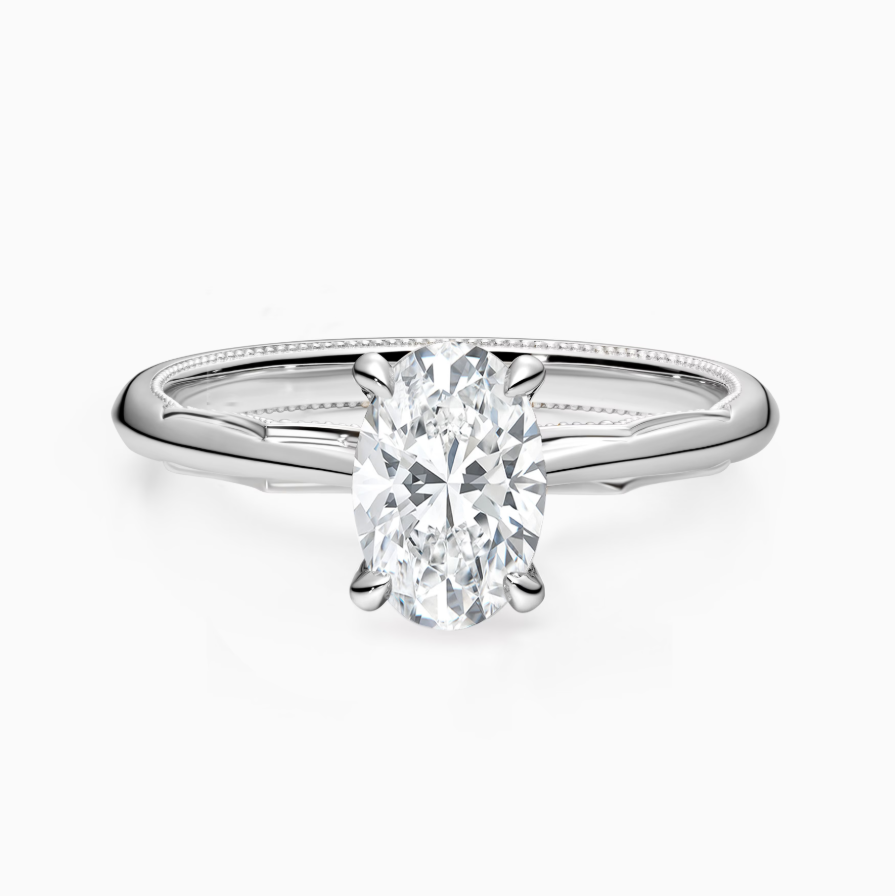 Ovalr‑Cut Hidden Accent Milgrain Engagement Ring Ovalr‑Cut Hidden Accent Milgrain Engagement Ring