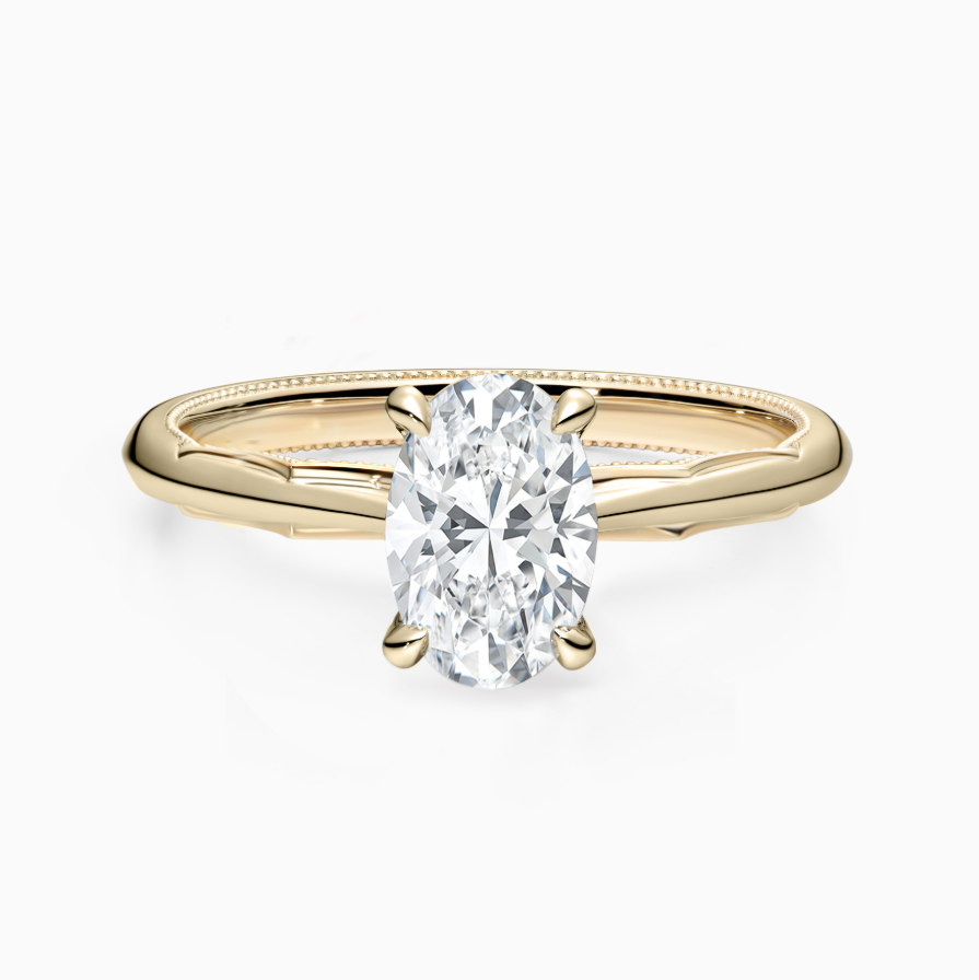 Ovalr‑Cut Hidden Accent Milgrain Engagement Ring Ovalr‑Cut Hidden Accent Milgrain Engagement Ring