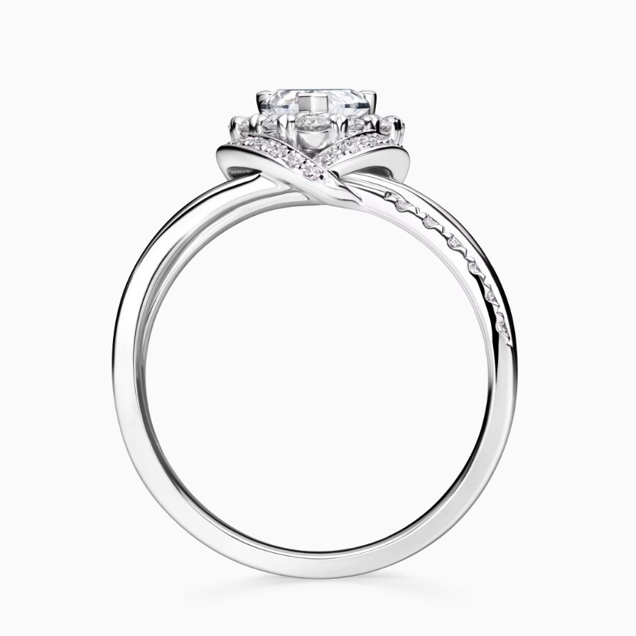 Heart-Cut Halo Pavé Prong Set Engagement Ring Heart-Cut Halo Pavé Prong Set Engagement Ring