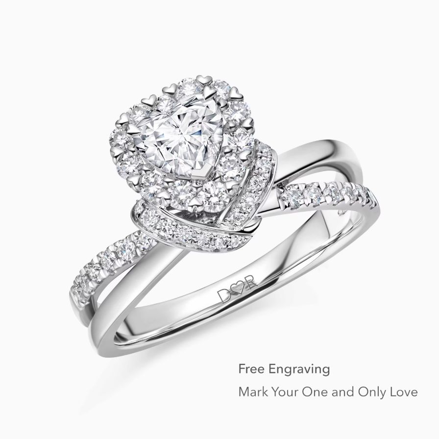Heart-Cut Halo Pavé Prong Set Engagement Ring Heart-Cut Halo Pavé Prong Set Engagement Ring