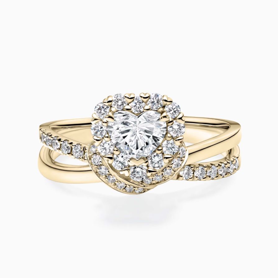 Heart-Cut Halo Pavé Prong Set Engagement Ring Heart-Cut Halo Pavé Prong Set Engagement Ring