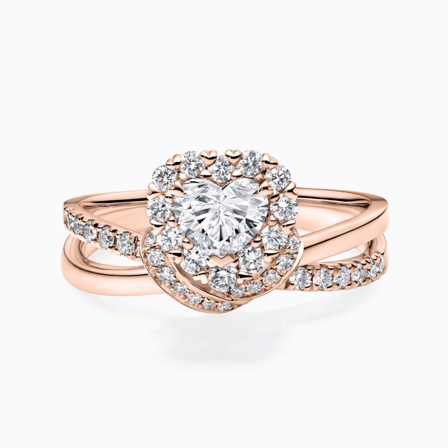 Heart-Cut Halo Pavé Prong Set Engagement Ring Heart-Cut Halo Pavé Prong Set Engagement Ring