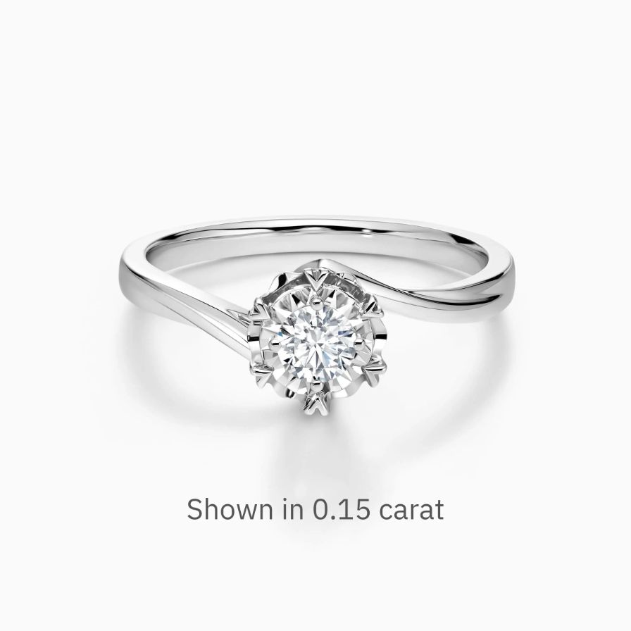 Round Solitaire Affordable Floral Bypass Engagement Ring Round Solitaire Affordable Floral Bypass Engagement Ring