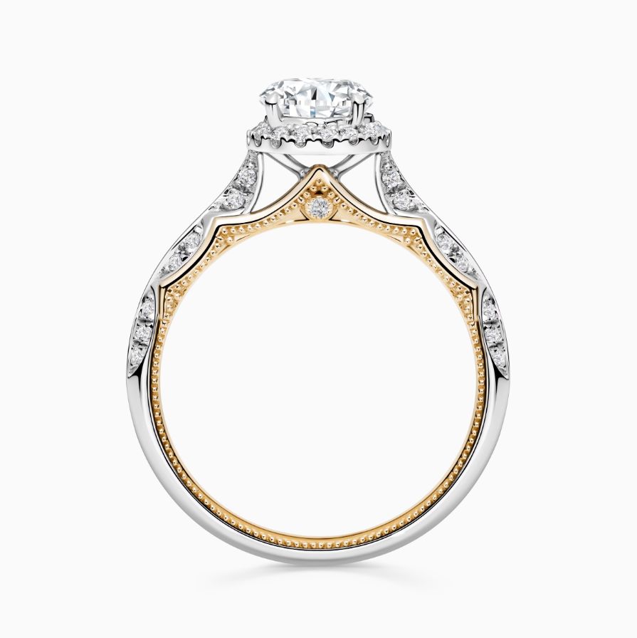 Pear Halo Split Pavé Milgrain Engagement Ring Pear Halo Split Pavé Milgrain Engagement Ring