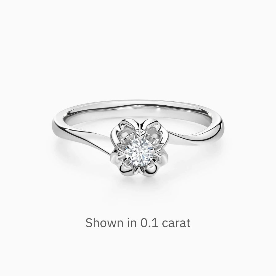 Round Solitaire Rose Bypass Engagement Ring Round Solitaire Rose Bypass Engagement Ring