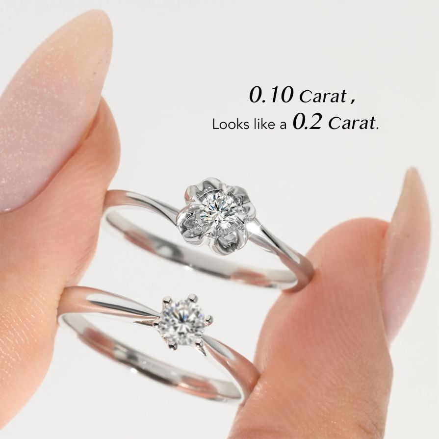 Round Solitaire Rose Bypass Engagement Ring Round Solitaire Rose Bypass Engagement Ring