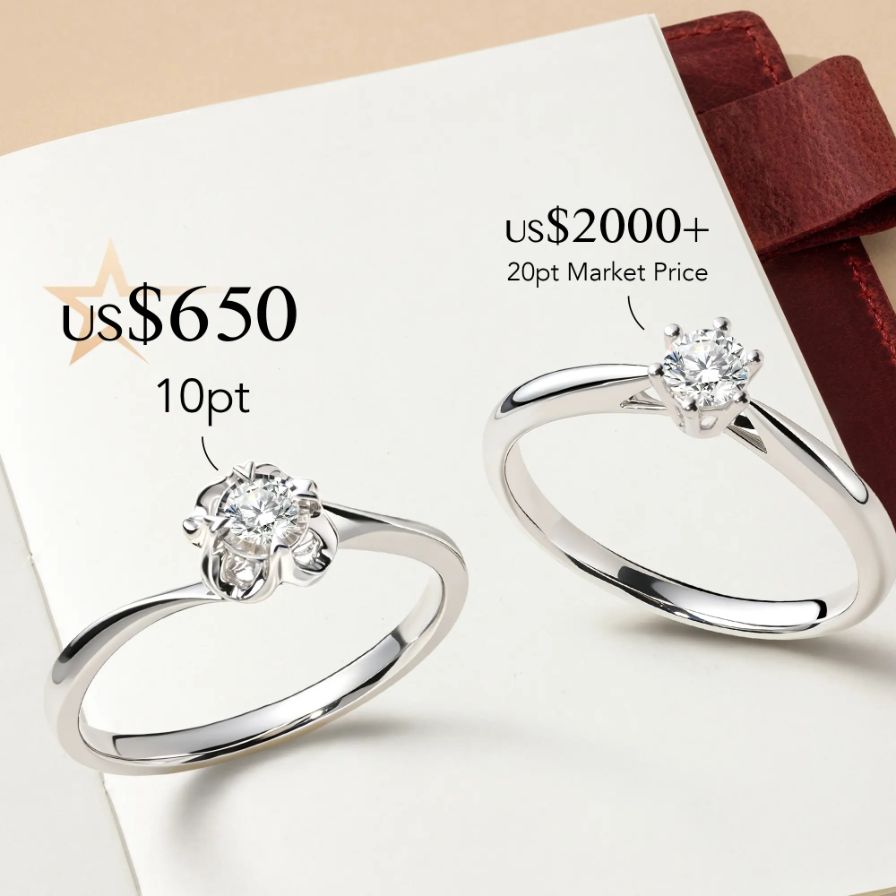 Round Solitaire Rose Bypass Engagement Ring Round Solitaire Rose Bypass Engagement Ring