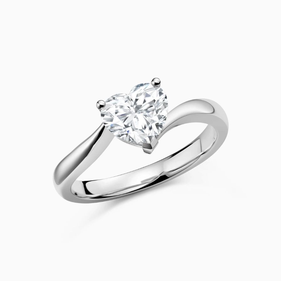 Heart Shaped Curved Bypass Engagement Ring Heart Shaped Curved Bypass Engagement Ring