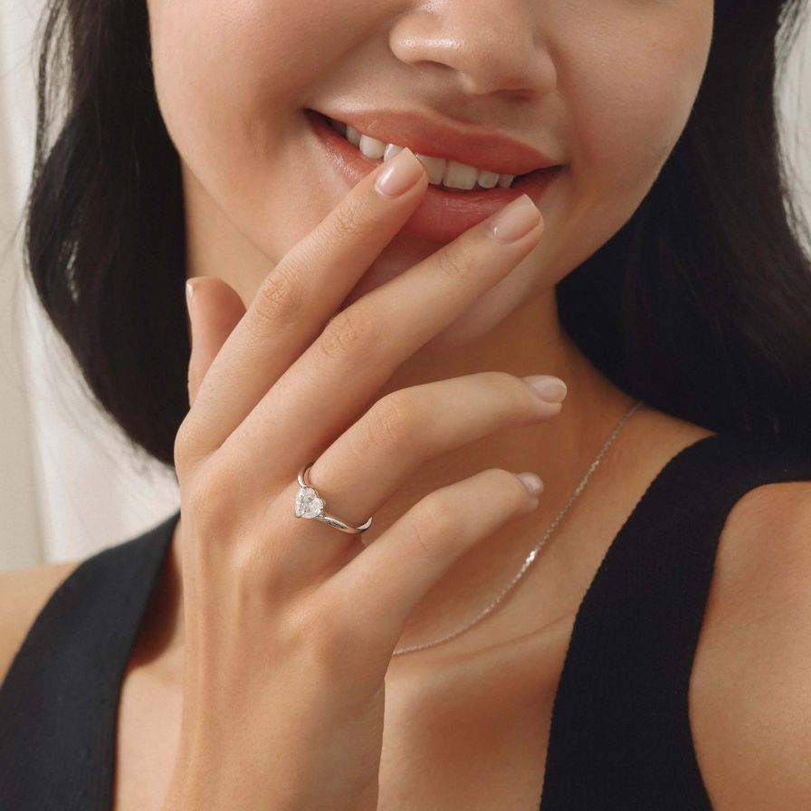 Heart Shaped Curved Bypass Engagement Ring Heart Shaped Curved Bypass Engagement Ring