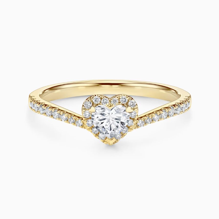 Heart shaped Halo Micro Paved Guard Engagement Ring Heart shaped Halo Micro Paved Guard Engagement Ring