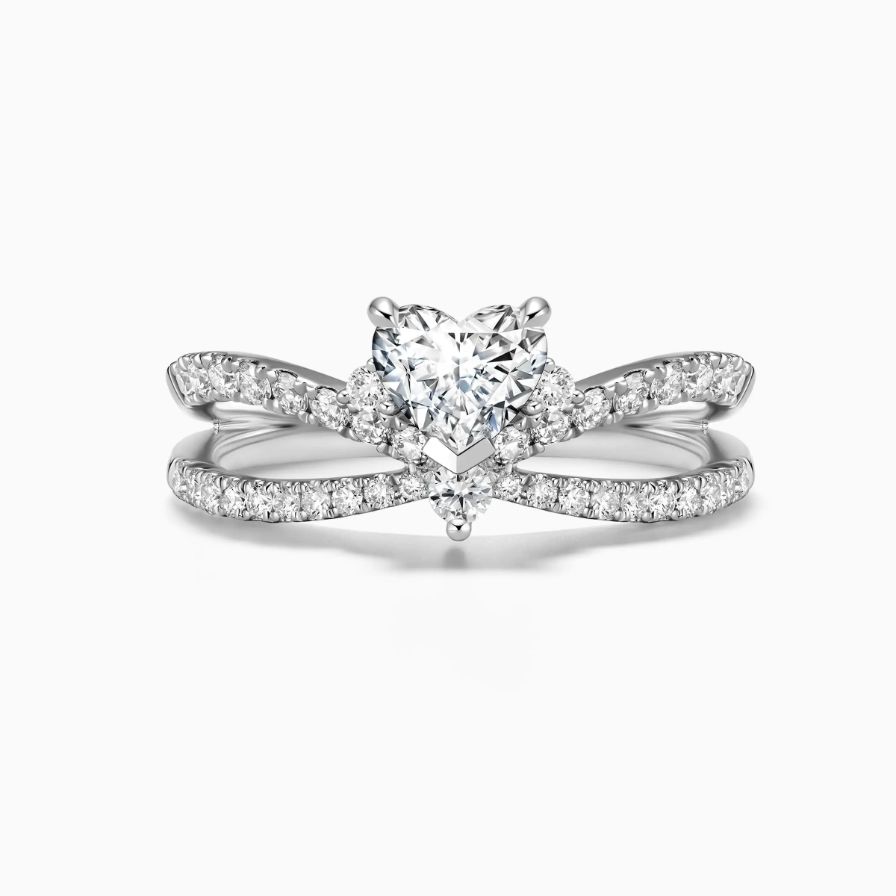Heart Shaped Solitaire Crown Engagement Ring Heart Shaped Solitaire Crown Engagement Ring
