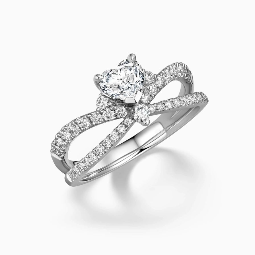 Heart Shaped Solitaire Crown Engagement Ring Heart Shaped Solitaire Crown Engagement Ring