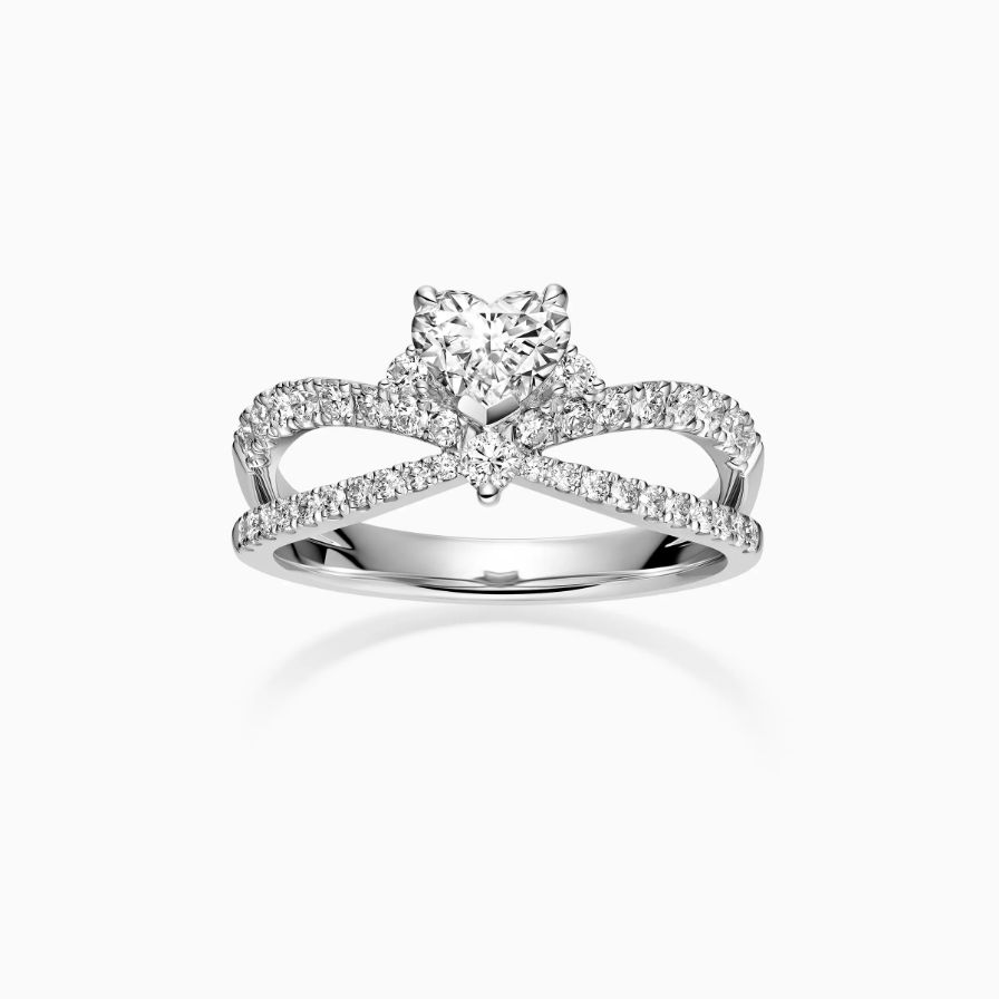 Heart Shaped Solitaire Crown Engagement Ring Heart Shaped Solitaire Crown Engagement Ring
