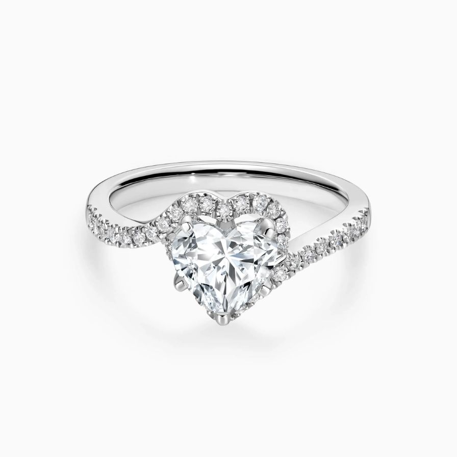 Heart Shape Halo Pavé Bypass Engagement Ring Heart Shape Halo Pavé Bypass Engagement Ring