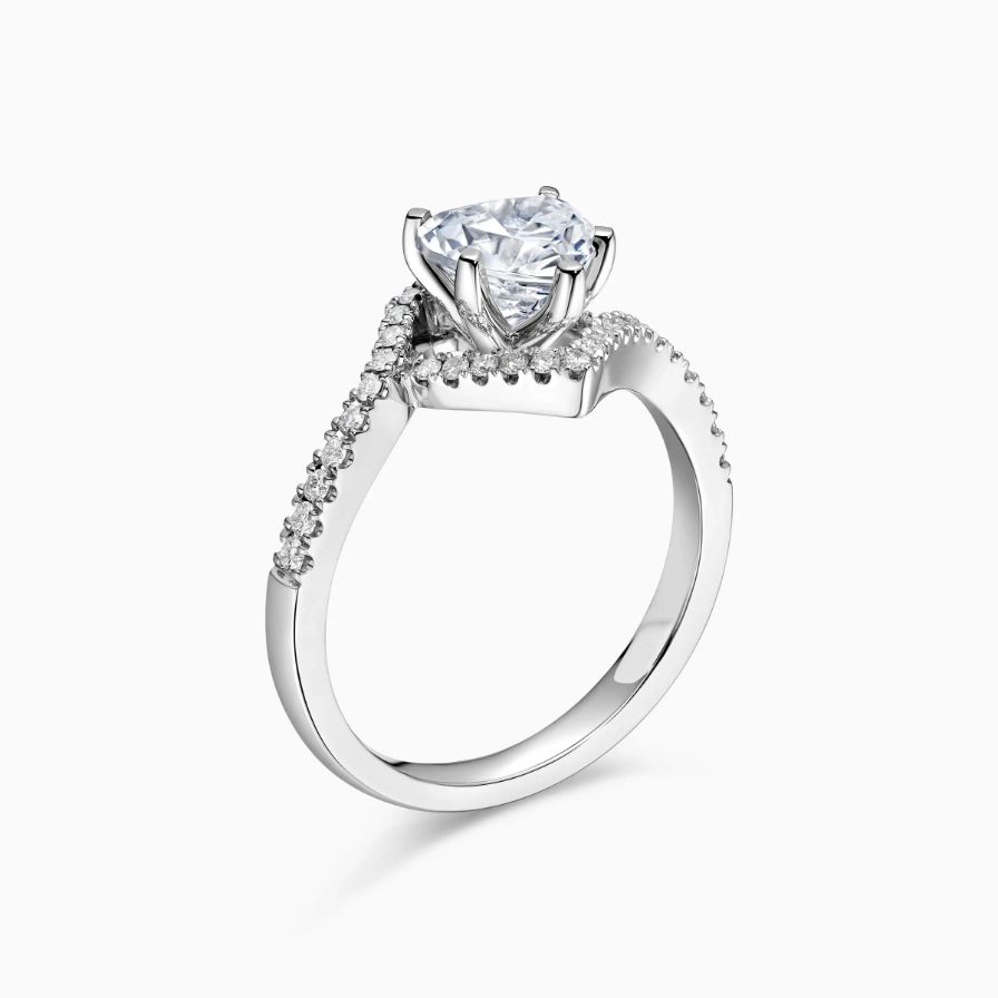 Heart Shape Halo Pavé Bypass Engagement Ring Heart Shape Halo Pavé Bypass Engagement Ring