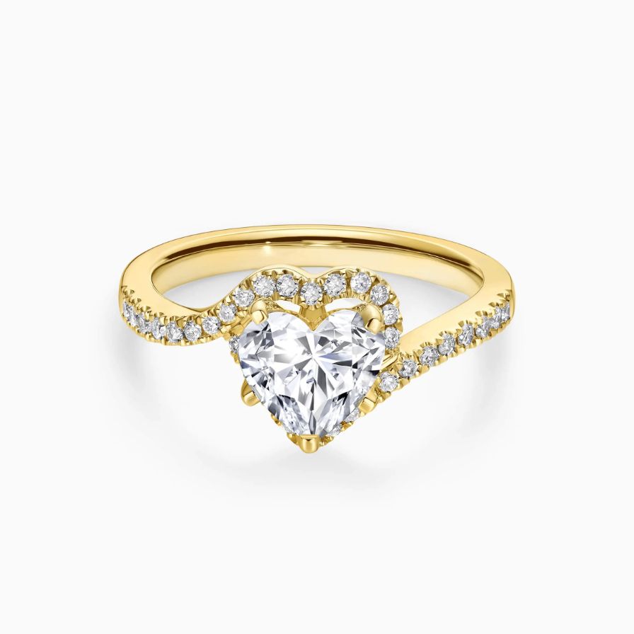 Heart Shape Halo Pavé Bypass Engagement Ring Heart Shape Halo Pavé Bypass Engagement Ring