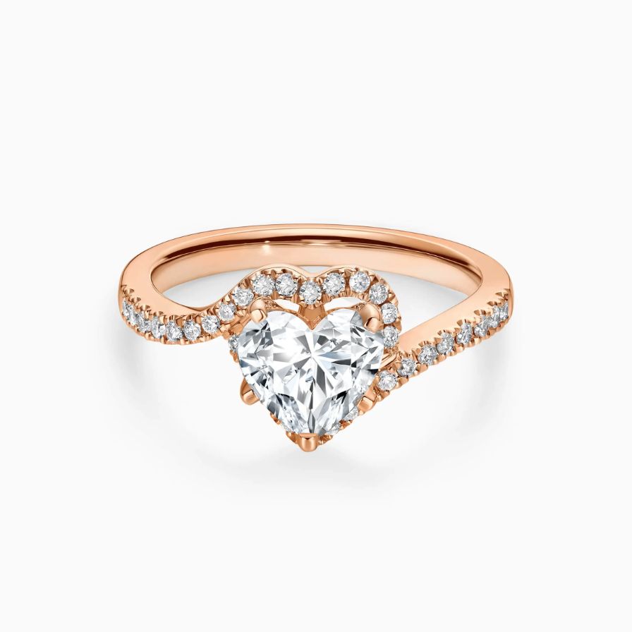 Heart Shape Halo Pavé Bypass Engagement Ring Heart Shape Halo Pavé Bypass Engagement Ring