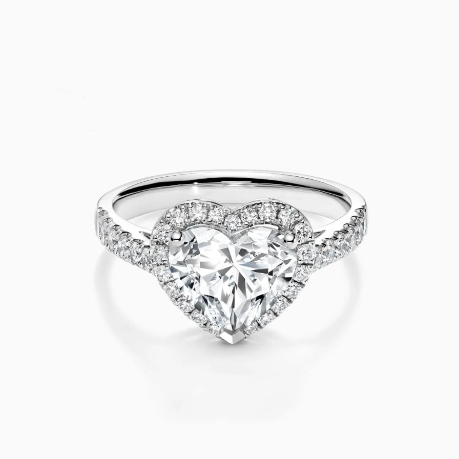 Heart Shaped Halo Pavé Engagement Ring Heart Shaped Halo Pavé Engagement Ring
