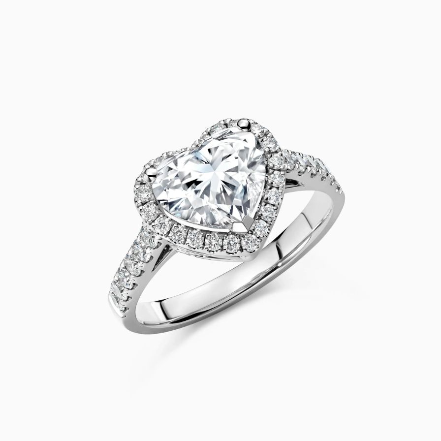 Heart Shaped Halo Pavé Engagement Ring Heart Shaped Halo Pavé Engagement Ring