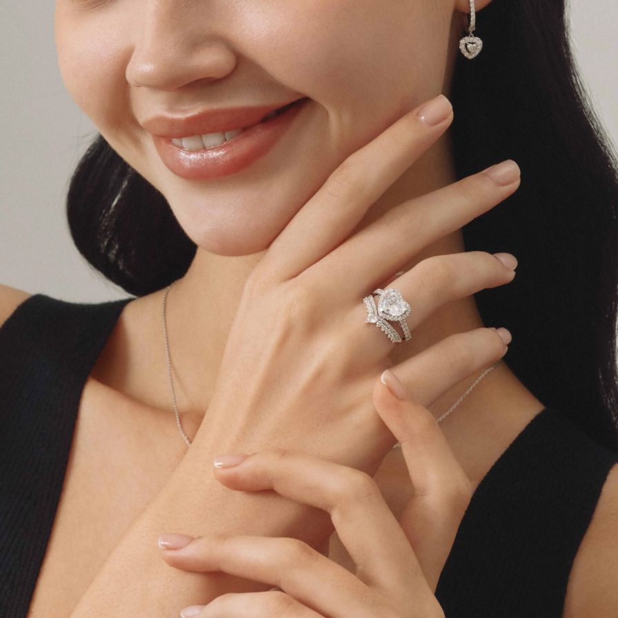 Heart Shaped Halo Pavé Engagement Ring Heart Shaped Halo Pavé Engagement Ring