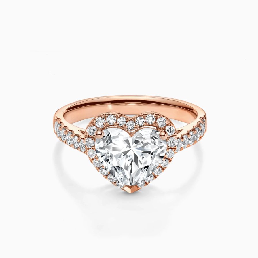 Heart Shaped Halo Pavé Engagement Ring Heart Shaped Halo Pavé Engagement Ring