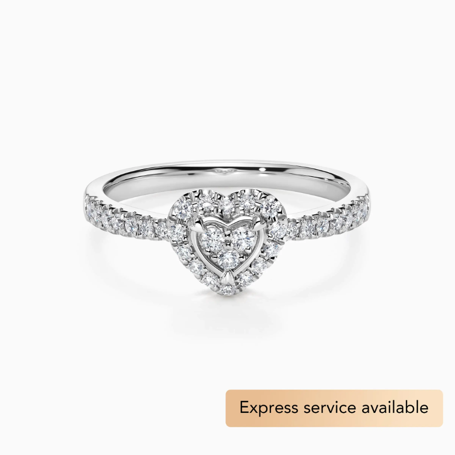 Heart shaped Halo Micro-Suspension Pavé Engagement Ring