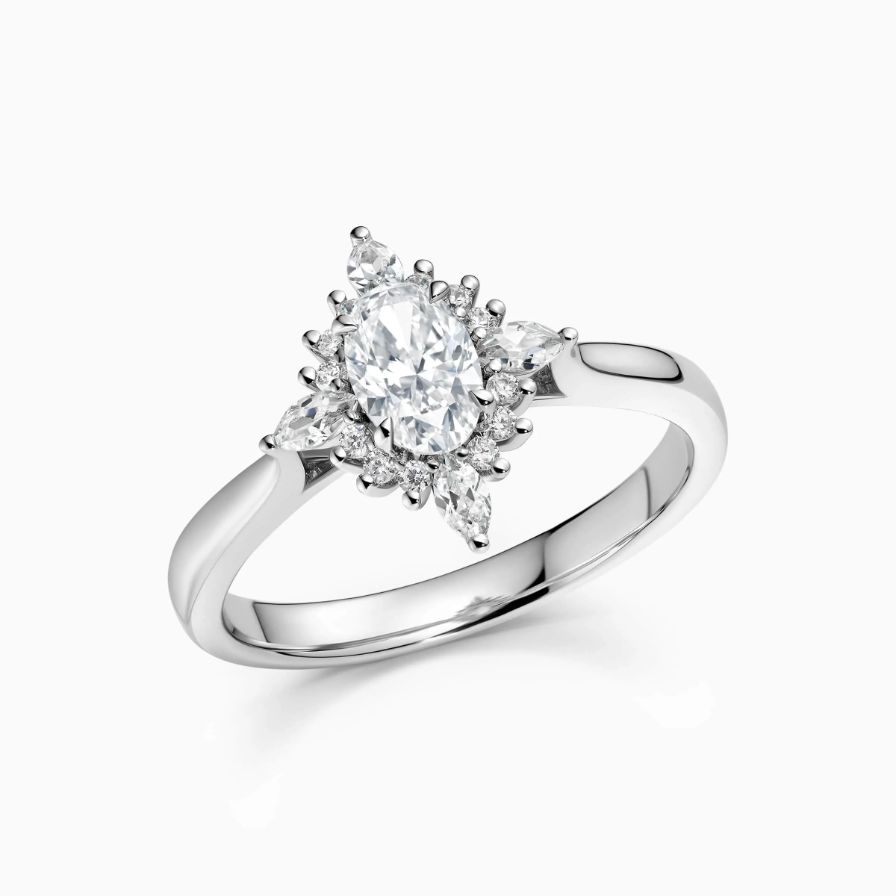 Oval-cut Floral Halo Engagement Ring Oval-cut Floral Halo Engagement Ring