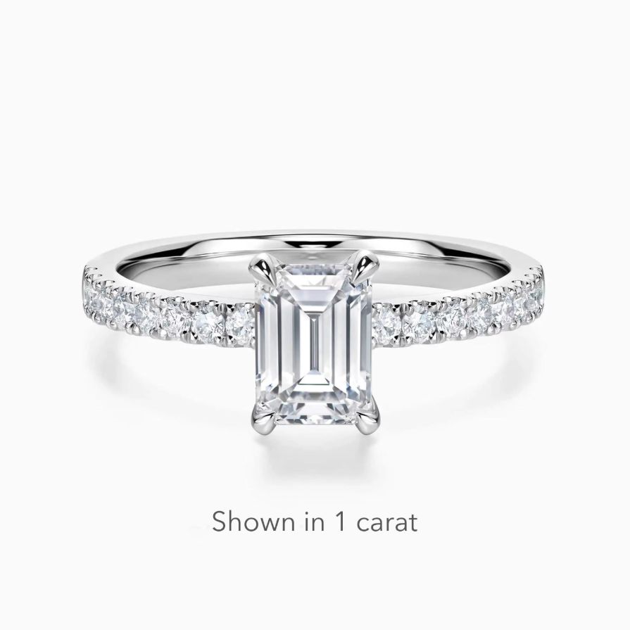 Emerald-cut Solitaire Pavé Engagement Ring Emerald-cut Solitaire Pavé Engagement Ring