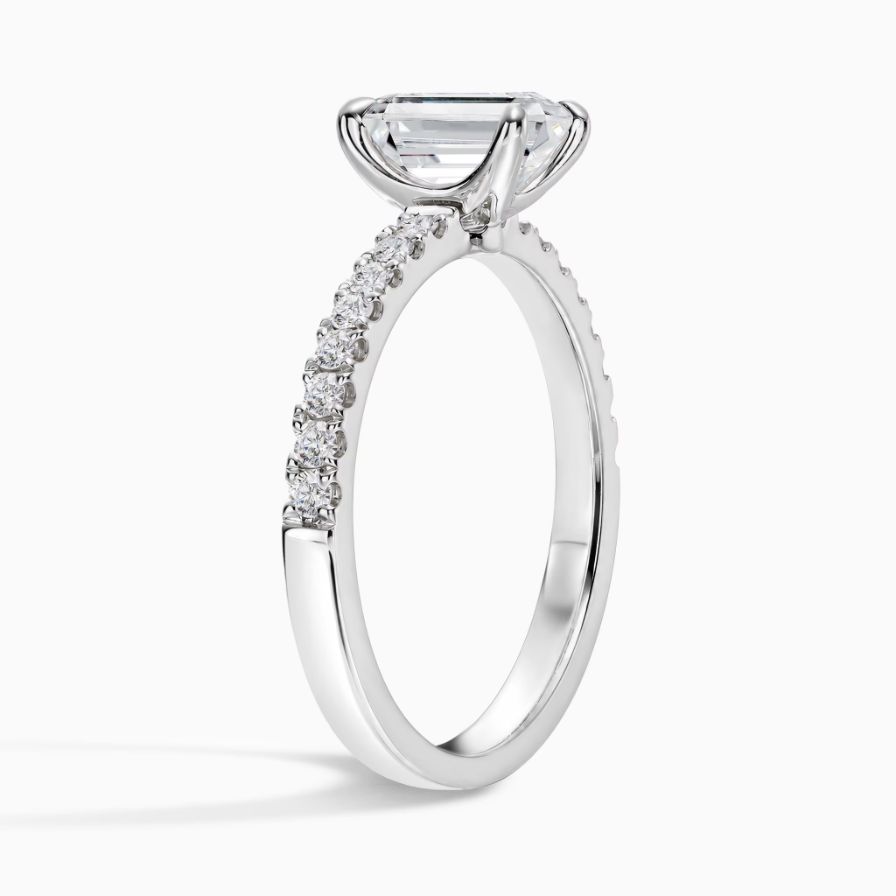 Emerald-cut Solitaire Pavé Engagement Ring Emerald-cut Solitaire Pavé Engagement Ring