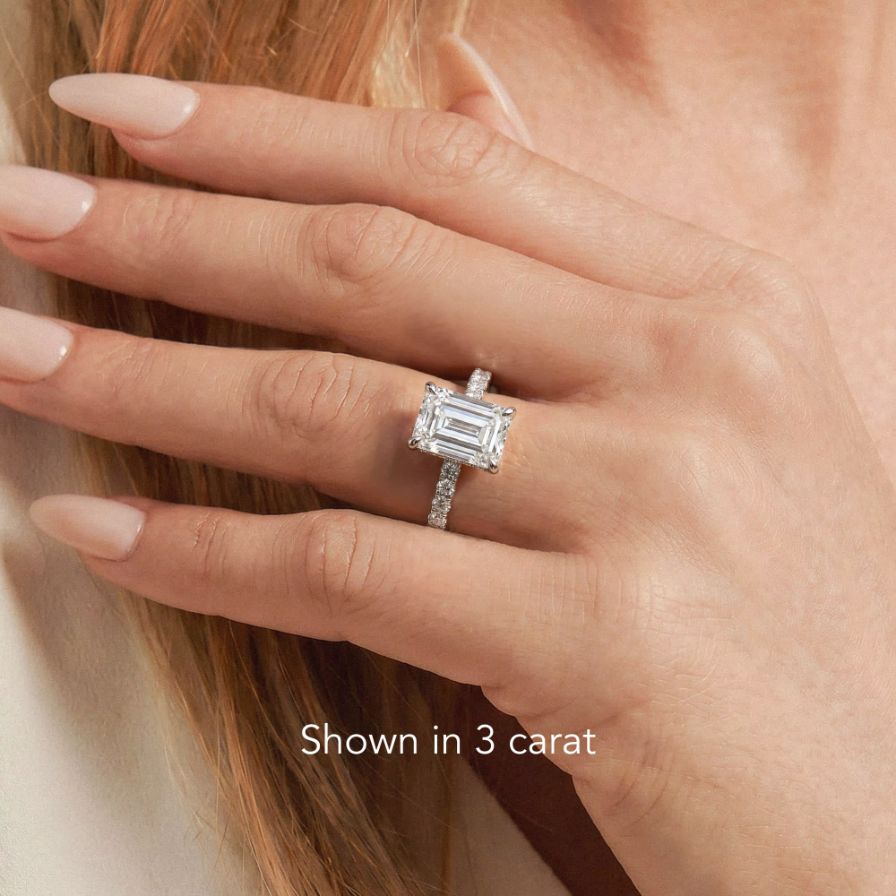 Emerald-cut Solitaire Pavé Engagement Ring Emerald-cut Solitaire Pavé Engagement Ring