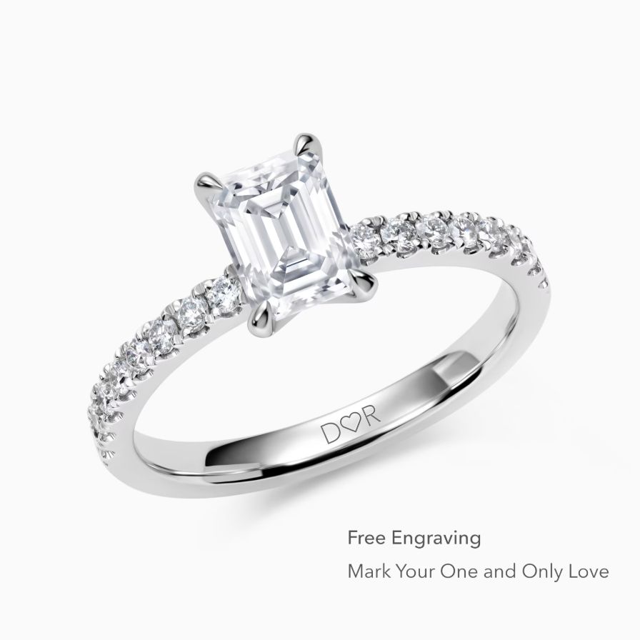 Emerald-cut Solitaire Pavé Engagement Ring Emerald-cut Solitaire Pavé Engagement Ring
