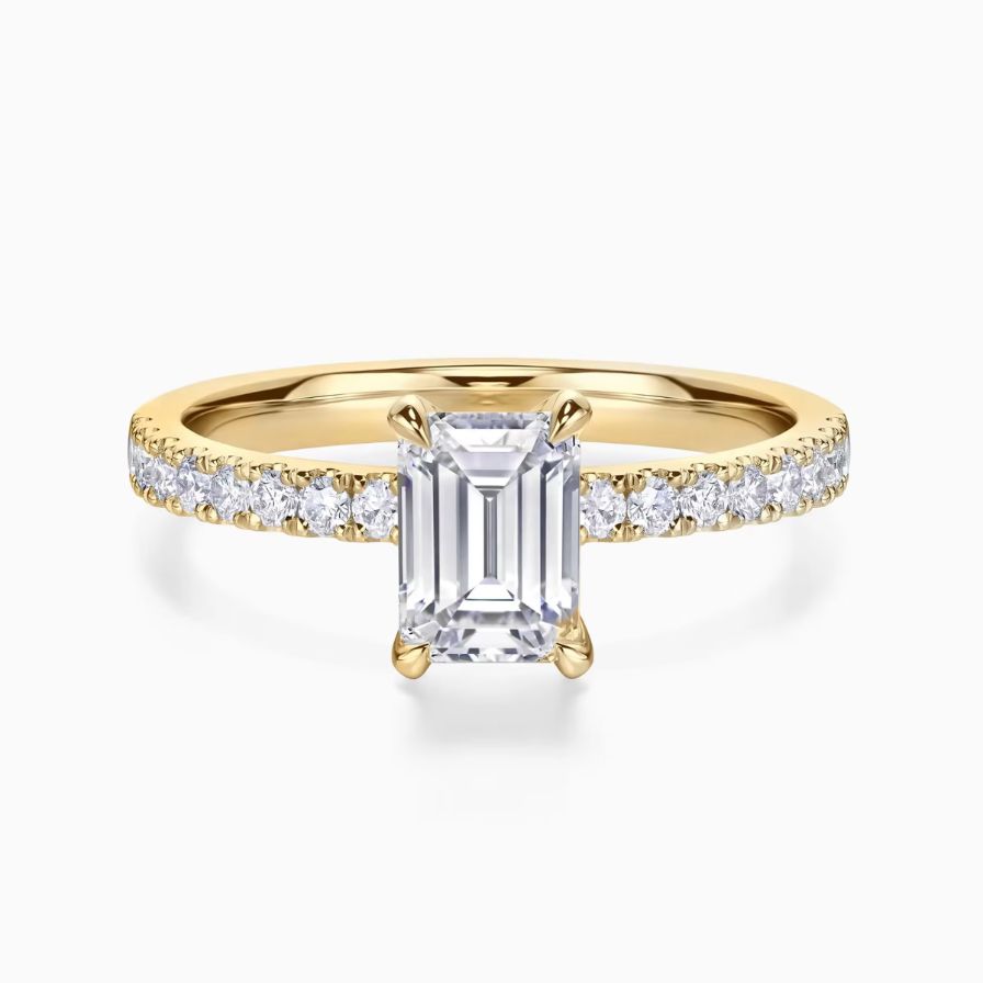 Emerald-cut Solitaire Pavé Engagement Ring Emerald-cut Solitaire Pavé Engagement Ring