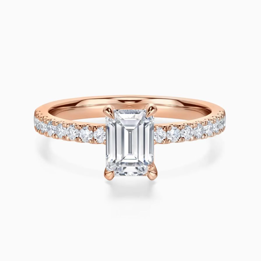 Emerald-cut Solitaire Pavé Engagement Ring Emerald-cut Solitaire Pavé Engagement Ring