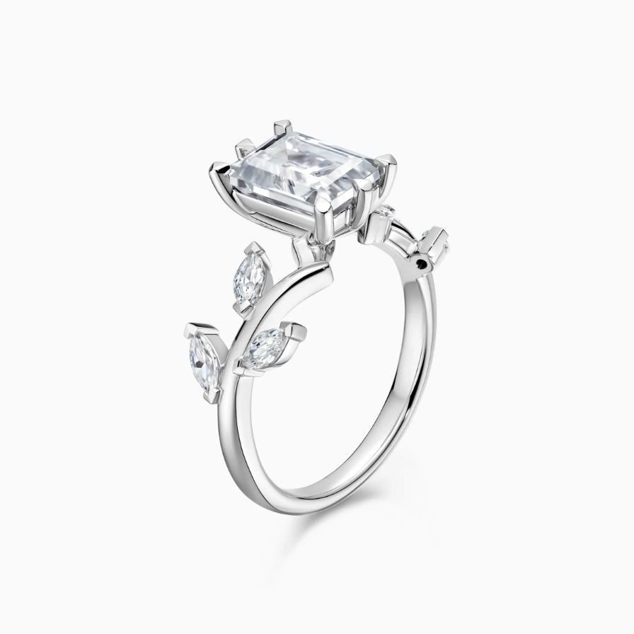 Emerald-cut Vine Bypass Engagement Ring Emerald-cut Vine Bypass Engagement Ring