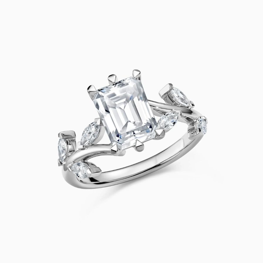 Emerald-cut Vine Bypass Engagement Ring Emerald-cut Vine Bypass Engagement Ring