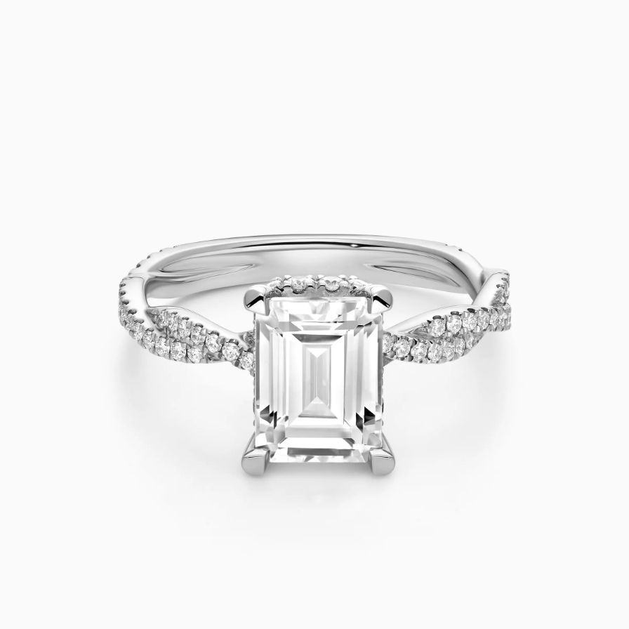 Emerald-cut Twisted Pavé Engagement Ring Emerald-cut Twisted Pavé Engagement Ring
