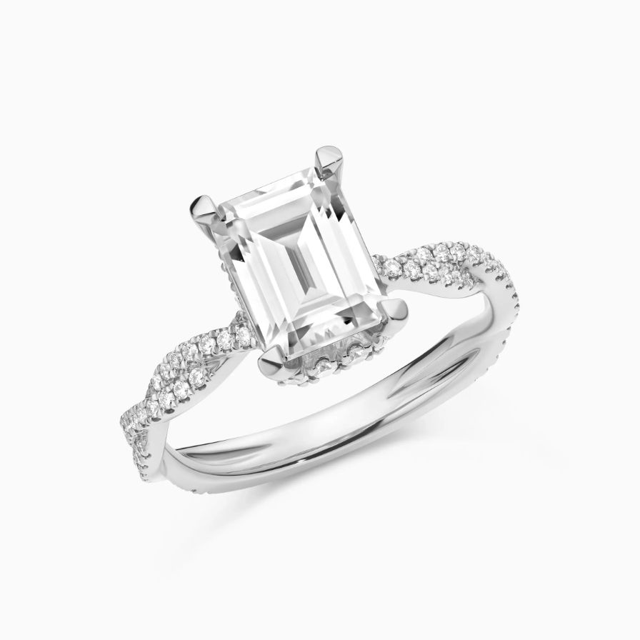 Emerald-cut Twisted Pavé Engagement Ring Emerald-cut Twisted Pavé Engagement Ring
