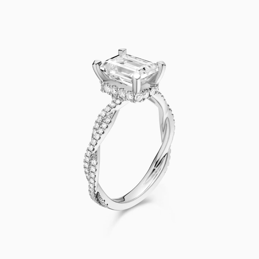 Emerald-cut Twisted Pavé Engagement Ring Emerald-cut Twisted Pavé Engagement Ring