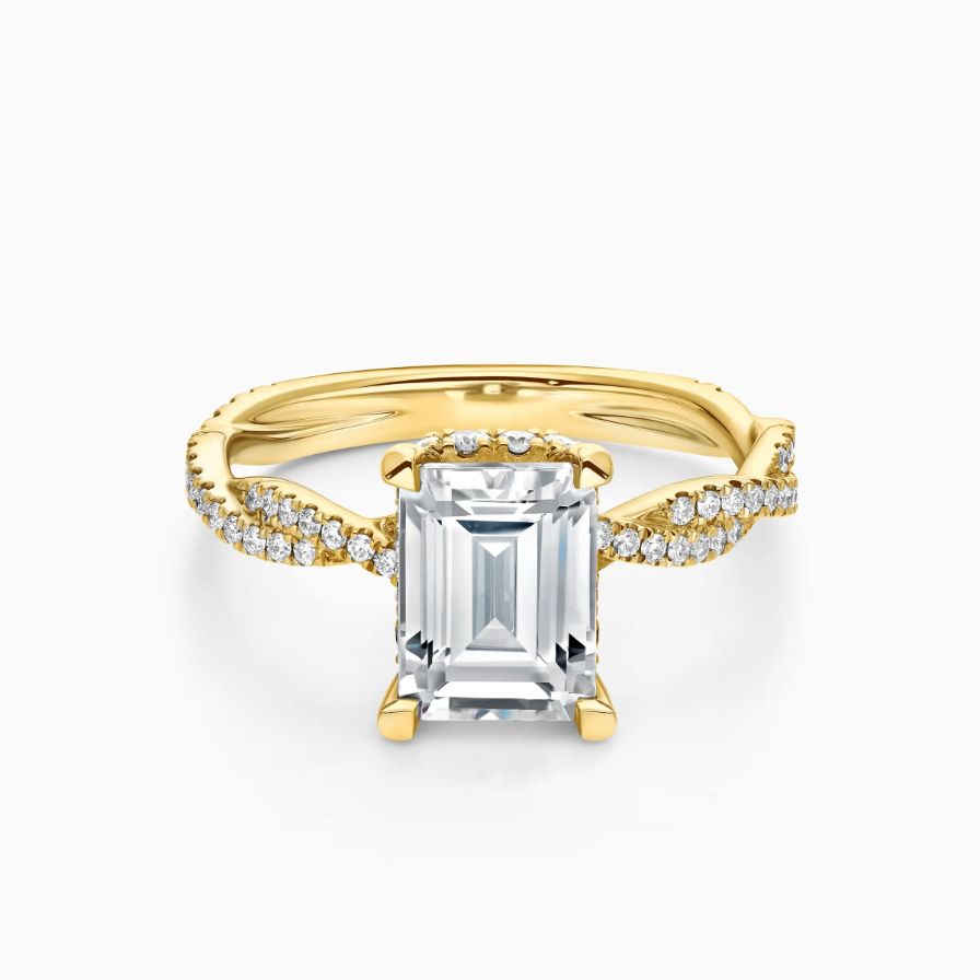 Emerald-cut Twisted Pavé Engagement Ring Emerald-cut Twisted Pavé Engagement Ring