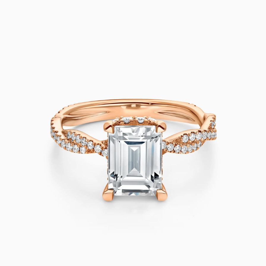 Emerald-cut Twisted Pavé Engagement Ring Emerald-cut Twisted Pavé Engagement Ring