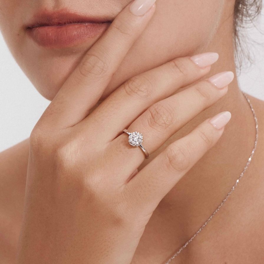 Infinite Round Side Stones Engagement Ring Infinite Round Side Stones Engagement Ring