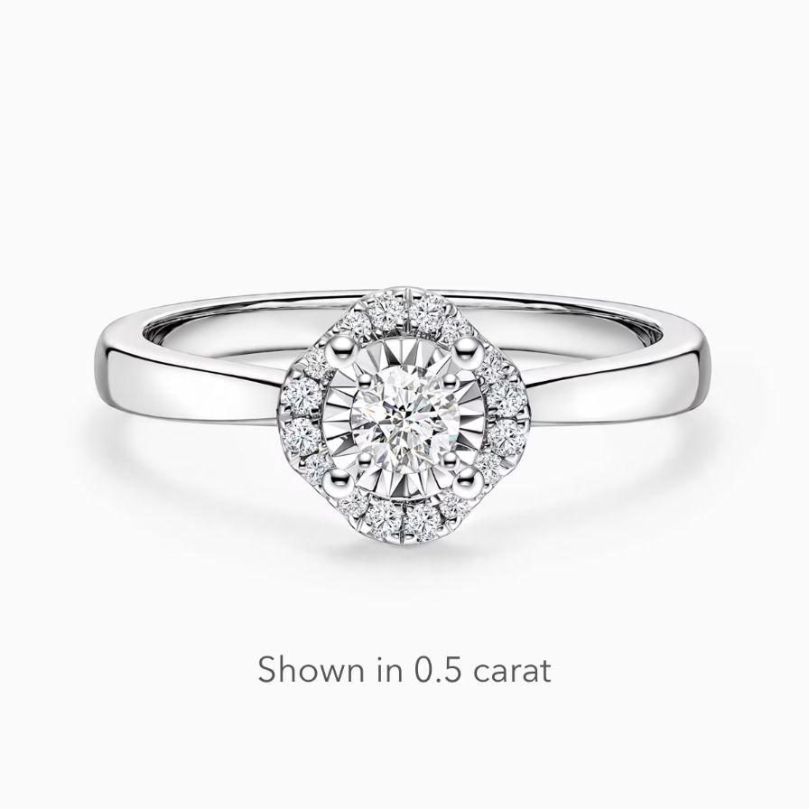 DR BELIEVE Round Halo Engagement Ring DR BELIEVE Round Halo Engagement Ring