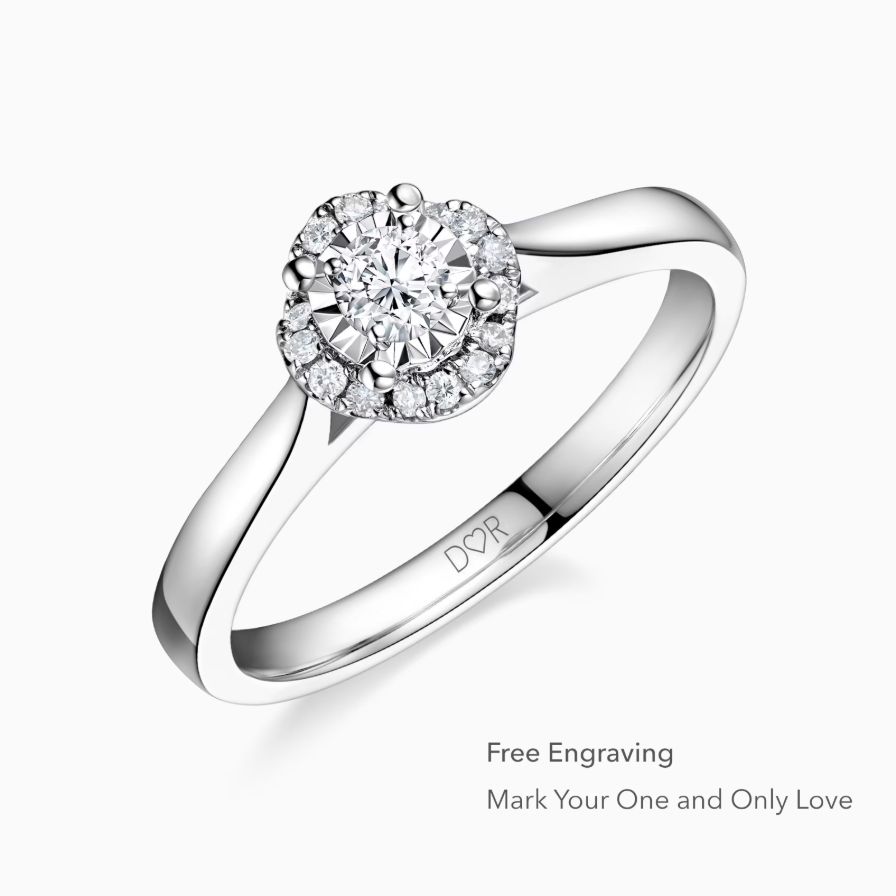 DR BELIEVE Round Halo Engagement Ring DR BELIEVE Round Halo Engagement Ring