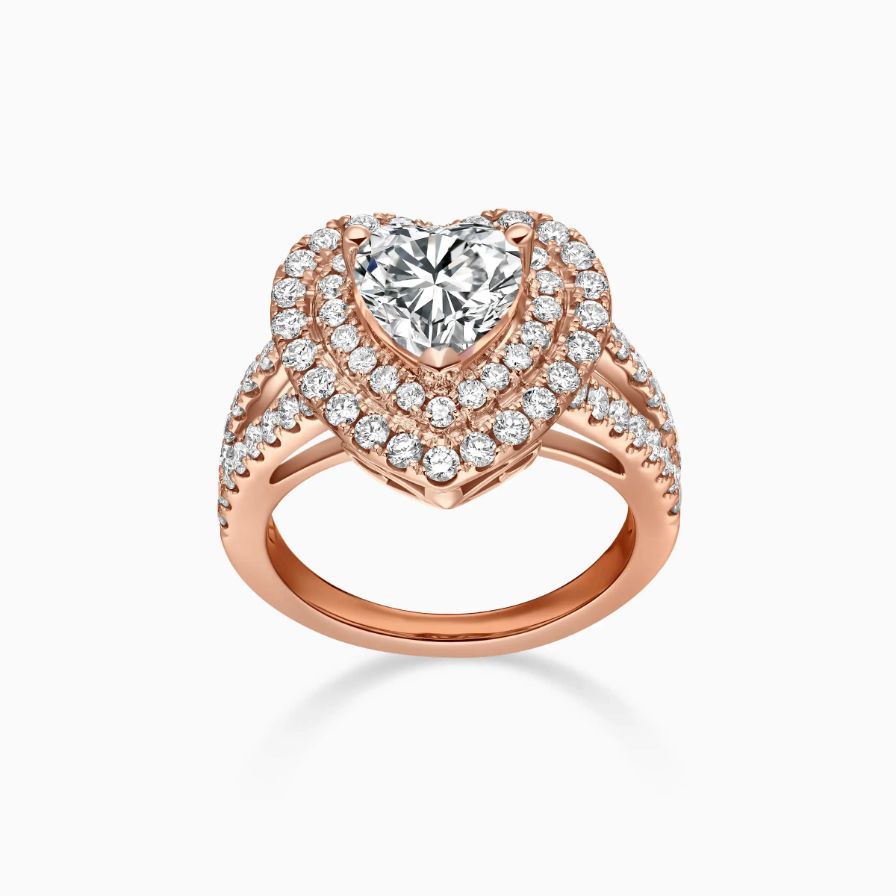 Heart Shaped Double Halo Pavé Engagement Ring Heart Shaped Double Halo Pavé Engagement Ring