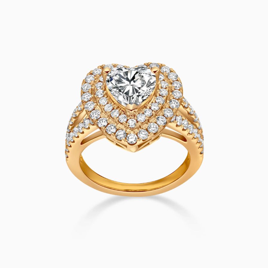 Heart Shaped Double Halo Pavé Engagement Ring Heart Shaped Double Halo Pavé Engagement Ring