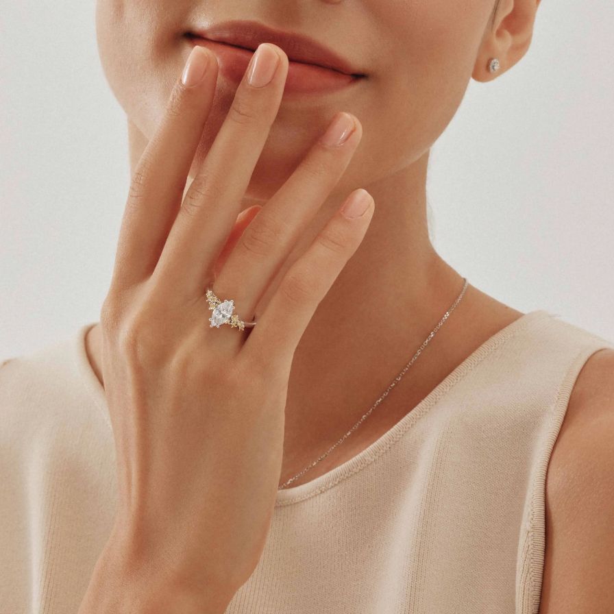Marquise-cut Side-stone Engagement Ring Marquise-cut Side-stone Engagement Ring