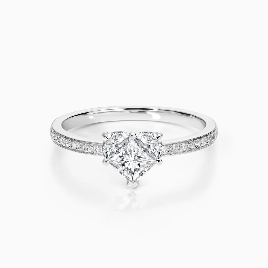 Trilogie Heart Pavé Engagement Ring Trilogie Heart Pavé Engagement Ring