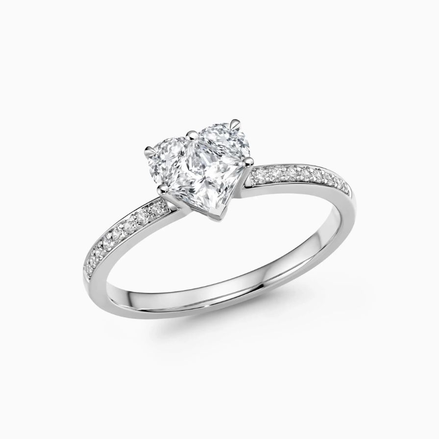 Trilogie Heart Pavé Engagement Ring Trilogie Heart Pavé Engagement Ring