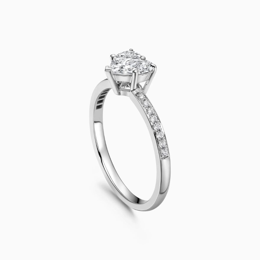 Trilogie Heart Pavé Engagement Ring Trilogie Heart Pavé Engagement Ring